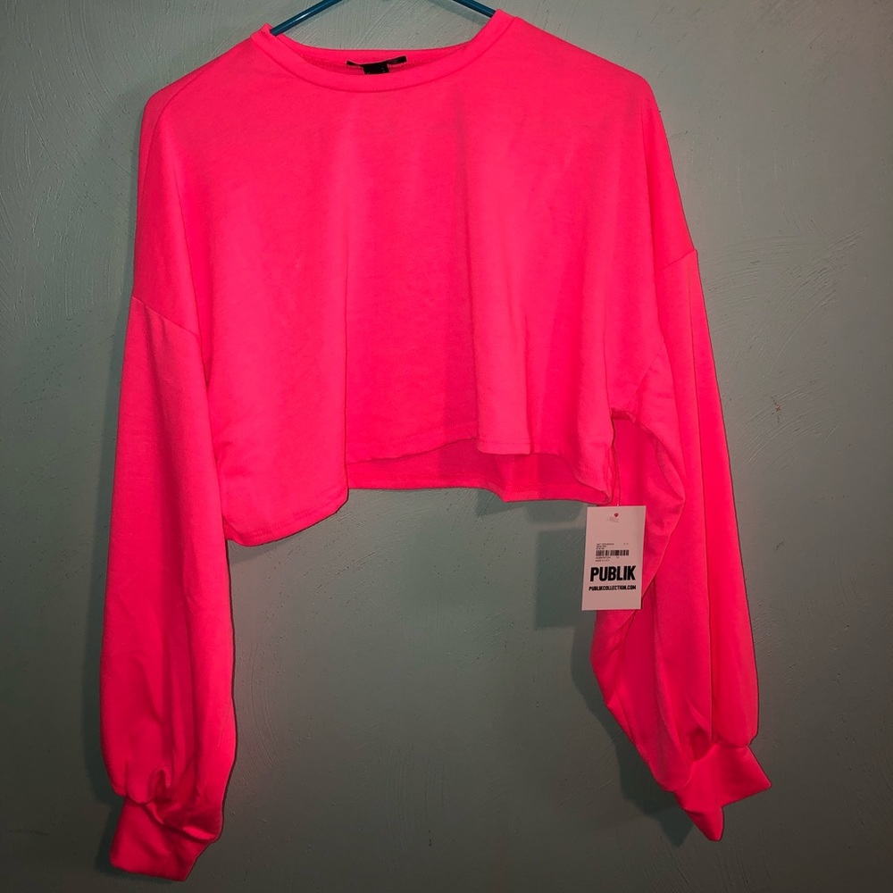 Brand new: neon pink crop top